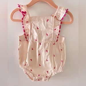 Baby Girl Flamingo Bubble Romper